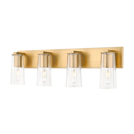Z-Lite Titus 4 Light Vanity, 32in. W x 9.5in. H, Modern Gold 826-4V-MGLD